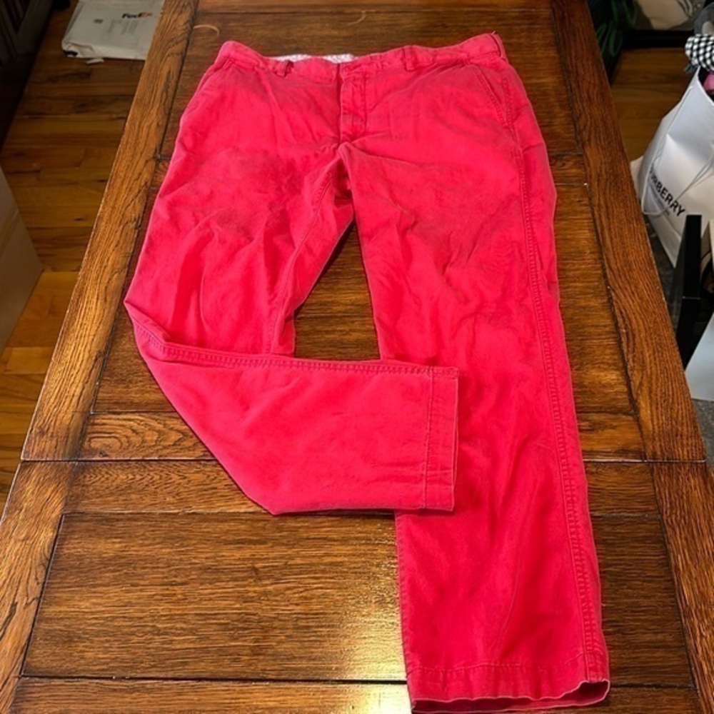 Daniel Cremieux red cotton flat front Chino pants size 38×32P